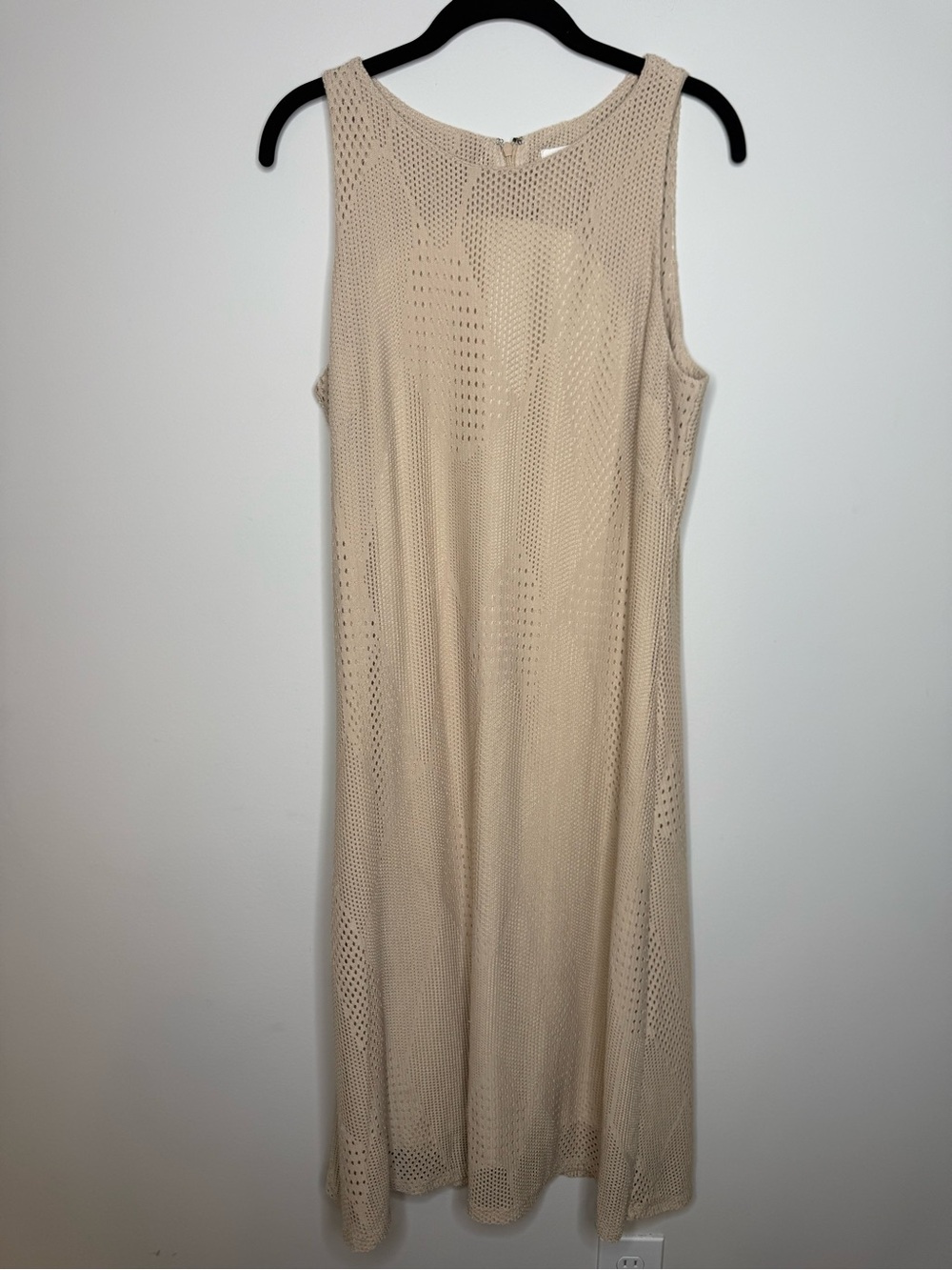 Anne Klein Sleeveless Beige Knit Midi Dress